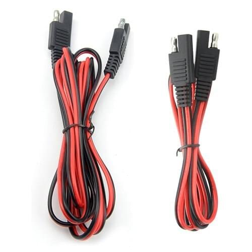 2 PCS DIY 18AWG SAE to SAE Power Extension Cable Quick Disconnect Wire Harness Connector 100CM + 200CM