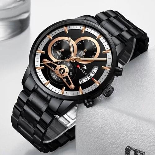 2021 New Sports Watch Fine Steel Case Strap Mens Watch Waterproof Luminous Multifunctional Student Quartz Watch Luxury Watch