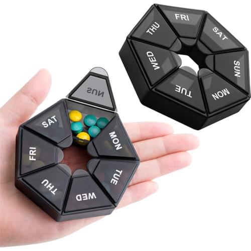 7 Grids A Week Pill Case Plastic Tablet Candy Box Portable Storage Tablet Holder Travel Organizer Pill Dispenser Container