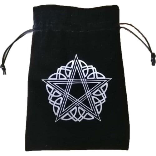 13x18CM Velvet Pentagram Tarot Card Storage Bag Toy Jewelry Home Mini Drawstring Package Board Game Tarot Tarot Cloth Table