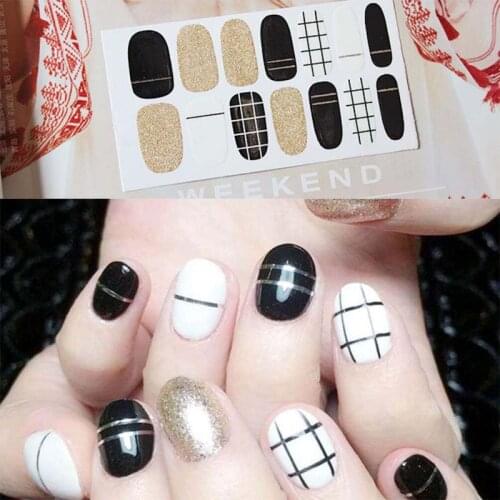 Nail Patches Full Wraps Shiny Nail Art Sticker Decals Multicolor Nail Stickers Strips DIY Salon Manicure D13