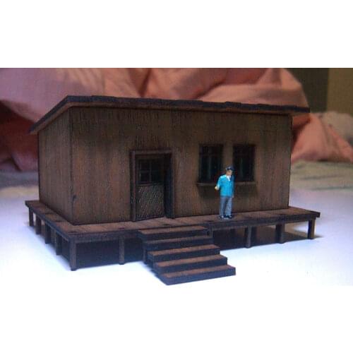 1 /87 Ho Scale Wooden House Assembling Model Train Architectural Scene Sand Table Railway Surrounding Kits