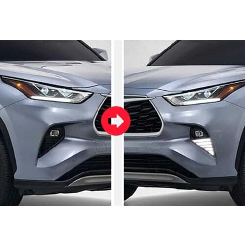 For Toyota Highlander XU70 2020 2021 Dynamic DRL Daytime Running Lights Front Fog Lights LED Upgrade Assembly Car Accessories