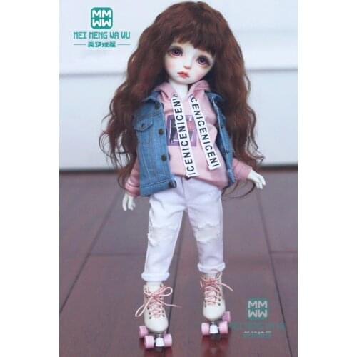BJD clothes shoes fashion Sweatshirt Denim vest, shredded jeans for 27cm--30cm 1/6 YOSD doll accessories