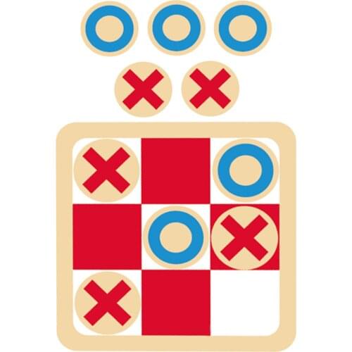 Noughts And Crosses Game XO Wood Board Game Toy Leisure Parent-Child Interaction Puzzle Game Educational Toys