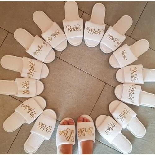 Personalised sisiter of bride Open Toes slippers bride Wedding Slippers,Bridesmaid Gift,custom mother of the groom bridal party