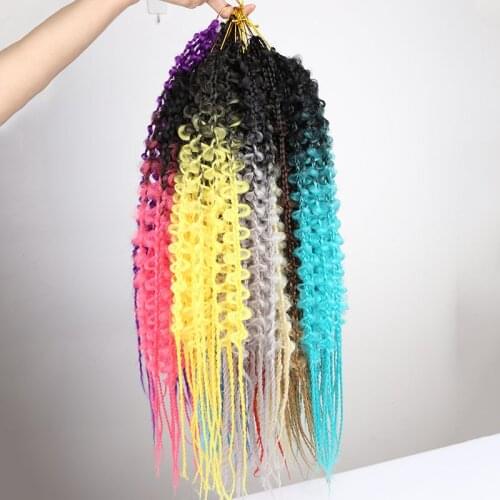 Faux Locs Buttfuly Box Braiding Hair Synthetic Hair Extensions For Women Ombre Colorful Butterfly Locs Crotchet Hair 24inch