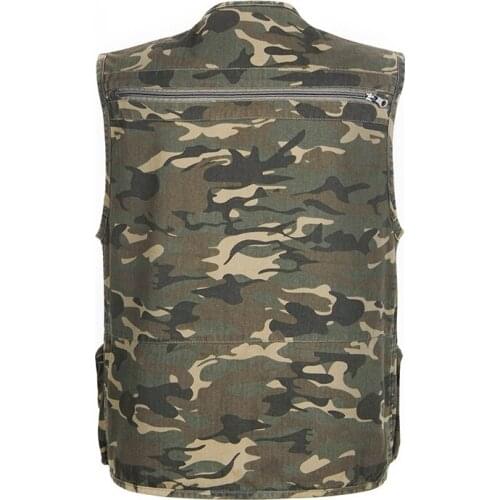 Camouflage Tactical Vest Men Army Green Multi Pocket Travel Photography Vests