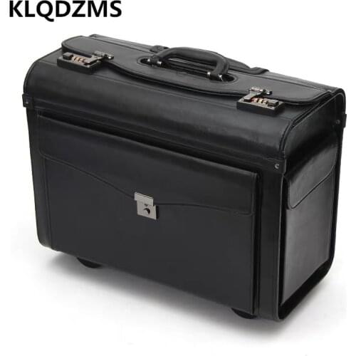 KLQDZMS 19 Inch Women Flight Case Rolling Luggage Flight Attendant Suitcase Professional Wheeled Suitcase Boarding Suitcase
