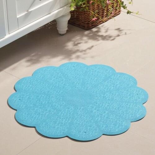 Round Flowers Waterproof Bath Mat Rubber Solid Color Non-slip Bathroom Mats Bathtub Floor Mat Home Decor Houshold Eco-Friendly