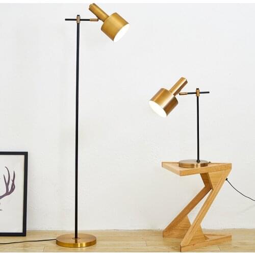 Nordic Brass floor lamp for reading Studio Living room simpl floor lamp brass bronze color gold floor standing lamp