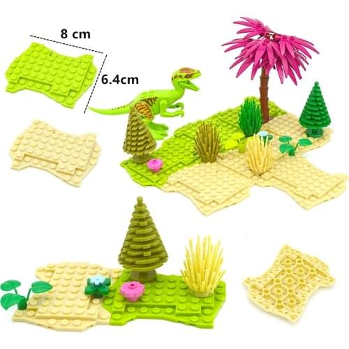 4PCS Irregular Baseplate Double Sides multi-terrain Plant Base Plates MOC Part Bricks Building Blocks Assembly Toys Baseplates