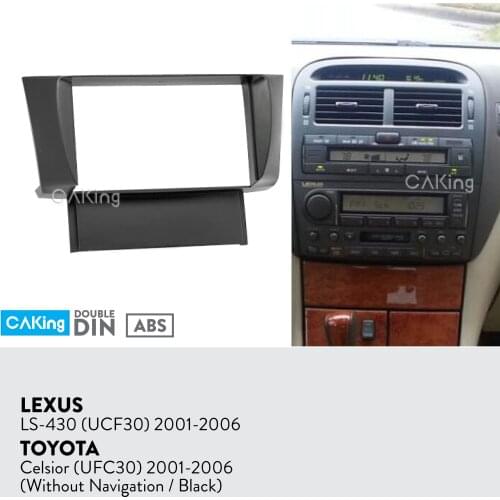 Fascia Radio Panel for Lexus LS-430 LS430 (UCF-30) ; Toyota Celsior (UFC30) 2001-2006 (Black) Dash Kit Facia Plate Adapter Bezel