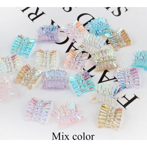 Aurora Resin Skirt shapeAB Nail Rhinestone Nail Art decoration Accessories 3D charm Nail DIY Jewelry Decoration