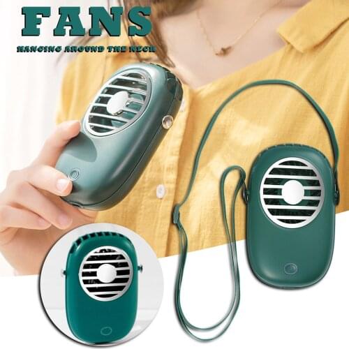 Usb Mini Handheld Cooling Hanging Neck Small Fan Lazy Sports Portable Fan 2021 Summer Portable Lanyard Neck Fan Air Cooler#G4