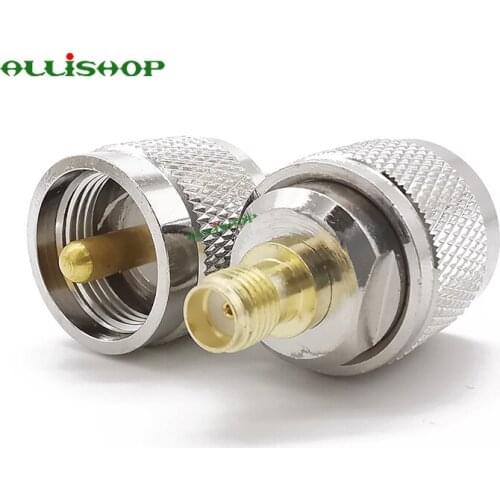 SMA-UHF RF Connectors SMA to UHF L259 SO239 SMA Female Jack to UHF Male Plug Nickel Gold Plated Test Converter