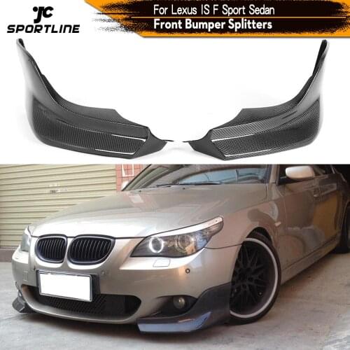 Car Front Bumper Lip Spoiler Splitters Cupwings for BMW E60 M Tech M Sport 2006 - 2010 Winglets Cupwings Carbon Fiber / FRP