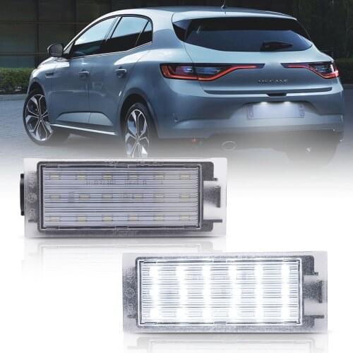 2Pc LED License Number Plate Light For Renault Clio III IV Laguna Megane 2/3 Kangoo Kadjar Twingo Trafic Master Bus Kasten