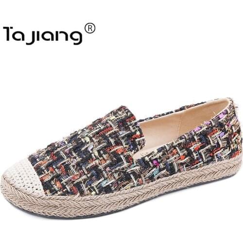 Ta Jiang authentic fashion New soft and comfortable flat woven cloth hemp rope rubber outsole beach shoes T6688-6