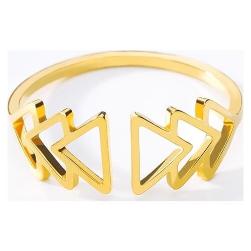 Hot Sale Fashion Gold Color Stainless Steel Irregular adjustable rings For Women Men Cute Jewelry Party Best Friend Gifts