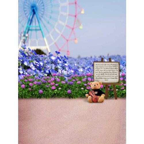 Ferris wheel photo background polyester fotografia kid playground photography backdrops for photo studio props photophone S-1804