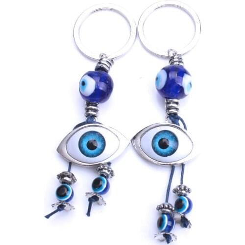 1pc turkey evil eye blue owl elephant animal key chain keyring for women handbag decoration keychain jewelry accessories