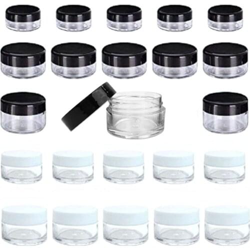 100pcs 2g 3g 5g 10g 15g 20g Portable Lip Balm Container Plastic Cosmetic Empty Jars Clear Bottles Eyeshadow Makeup Cream Pots