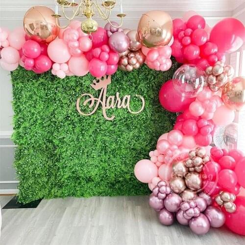 155pcs Rose Red Balloons Garland Arch 4D Metallic Latex Globos For Wedding Birthday Party Decorations Helium Globos Baby Shower