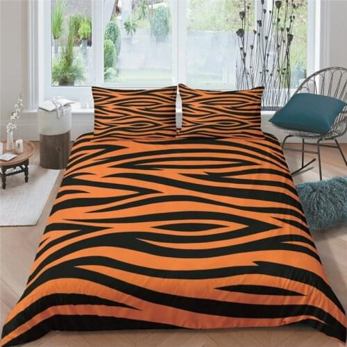 Luxury 3D Zebra Texture Print 2/3Pcs Kid Bedding Set Comfortable Animal Duvet Cover Pillowcase Home Textile Queen and King Size