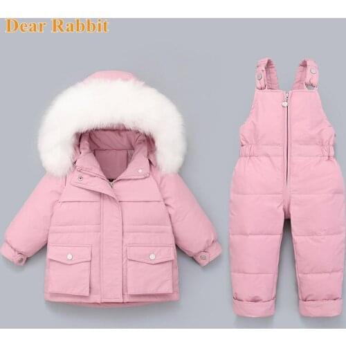 2021 Winter down jacket Jumpsuit for Baby Boy Girl Clothes Clothing Set 2pcs Overalls for children Toddler Snowsuit coat 1-4 yrs