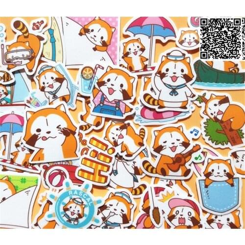 40 pieces Little raccoon waterproof cartoon sticker for Wall decor fridge motorcycle Bike laptop car stickers figure toys
