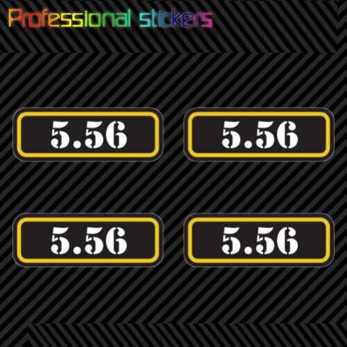 4x) 5.56 Ammo Can Sticker Set Decal Self Adhesive Molon Labe Bullet 556 Type 2 for Car, Laptops, Motorcycles, Office Supplies