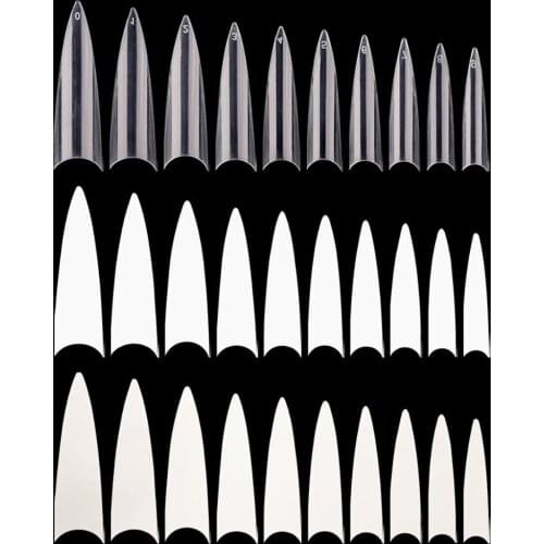 600Pcs Pointed Long Full Cover Fake Nail Tip False Artificial Fingernail Manicure