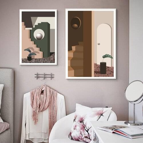 Nordic Style 9 Kinds Of Abstract Building Decoration Painting HD Printing Frameless Style Haibo Home Decoration Posters