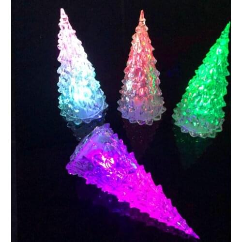 Acrylic colorful Tree Childrens Glowing Toys LED Colorful Crystal Flashing Little Night Lights Christmas birthday party Gifts
