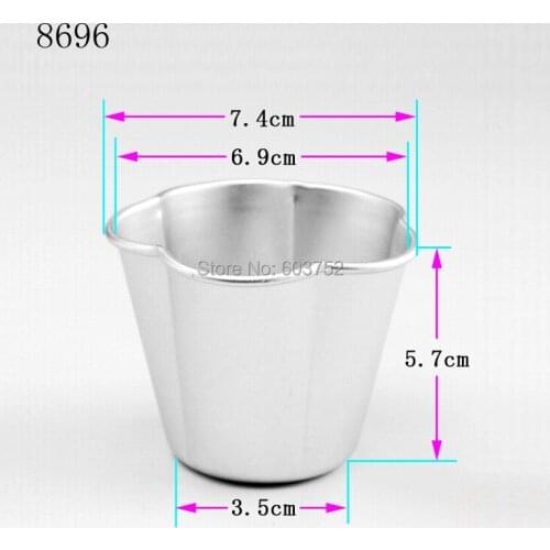 BAKEST 50pcs per lot Aluminum Alloy Cake Baking Mold Pudding Pans Fondant Cake Decorating Cups