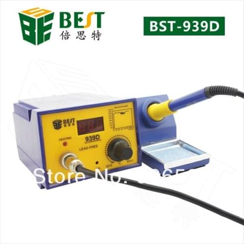 Free shipping BEST-939D ESD safe 60W constant temperature intelligent SMD rework station lead free electronic soldering iron