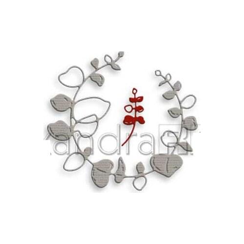 Eucalyptus Wreath With Branch Metal Cutting Die Scrapbook Embossed Paper Card Album Craft Template Cut Die Stencils 2021 NEW