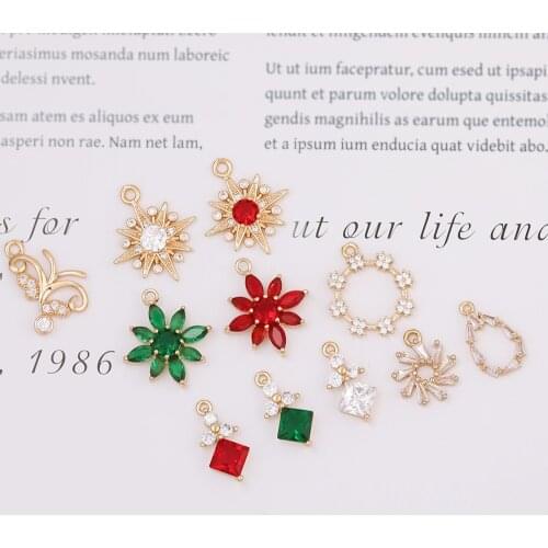 HAOSAW 4Pcs Jewelry Accessories/Crystal Pendants For Earrings/DIY Making/CZ Charms/Hand Made/Jewelry Findings & Components