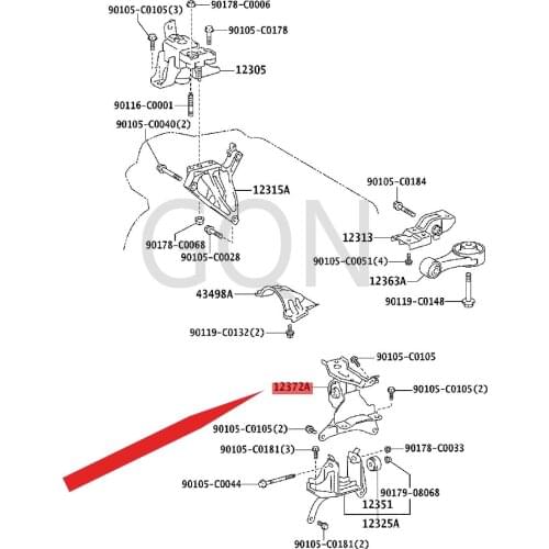 Engine left mounting vibration isolation pad (for transverse engine) 2013-Toy ota VIO S engine mount pad (L) 4FC