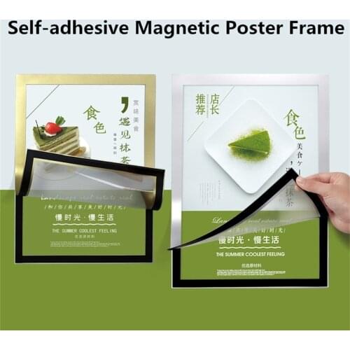 A4 Magnetic Self Adhesive Picture Photo Pocket Frames for Refrigerator Note Schedule Holder Document Poster Certificate