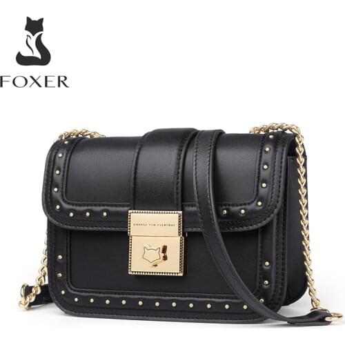 FOXER Fashion Lady Mini Shoulder Bags Cow Leather Small Cross Body Bag for Women 2020 Brand Casual Phone Purse Female Handbag