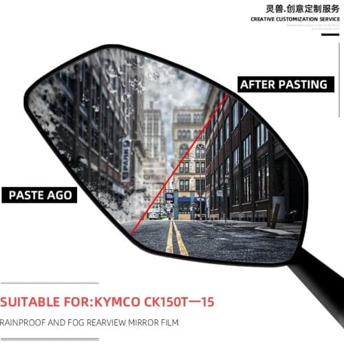 Motorcycle Rearview Mirror Film Reverse Mirror Anti-rain Fog Anti-dazzling Film Decals Stickers for KYMCO G150 CK150T-15