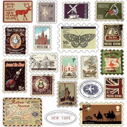 Retro Stamps Stickers Laptop Stickers Various Countries Stamps Laptop Sticker For Ps4 For Ipad DIY To Laptop Skin Refrigerator
