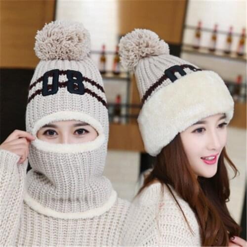 New Hat Scarf Mask Women Knitted Wool Warm Hat Tide Scarf In Autumn And Winter Cycling To Prevent Wind Chill