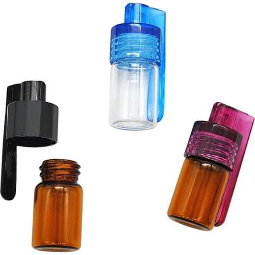 Random Color New 36mm/51mm Glass Bottle Snuff Snorter Botella Bullet Acrylic Pill Case