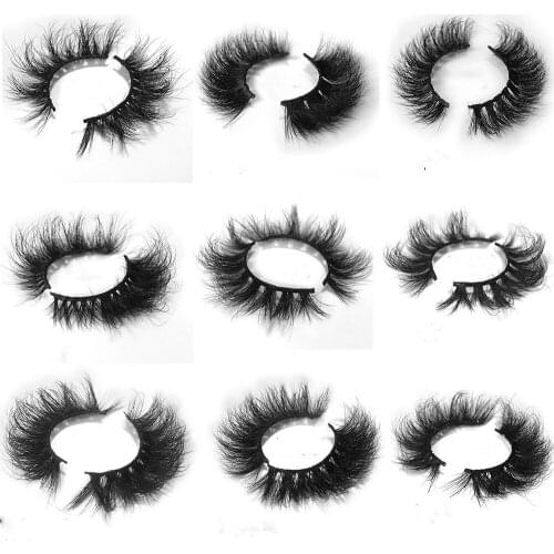 Wholesale 50/100 Pairs 100% Mink Fur False Eyelashes Fluffy Cruelty Free Fake Eye Lash Super Soft Messy Dramatic Long Makeup