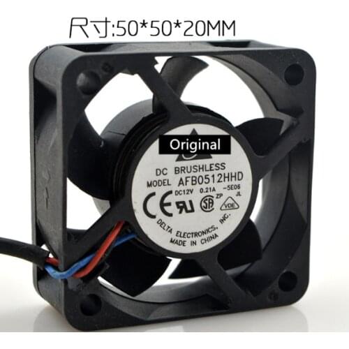 Original 100% working ForDelta AFB0512HHD DC 12V 0.21A 50x50x20mm Server Cooling Fan