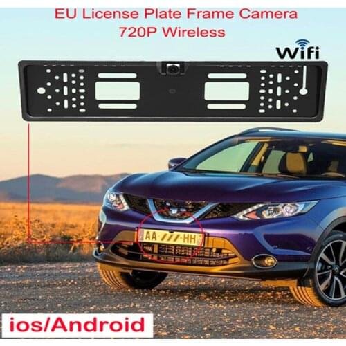EU License Plate Frame Camera Wireless WiFi Car Rear View Camera 1080P HD Parking System Reverse Assistance hd wireless camera