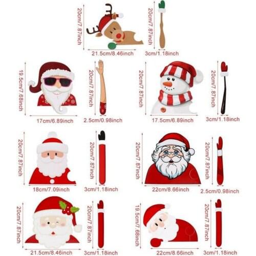 Christmas Santa Claus Elk Xmas Novelty Sticker For Car Rear Windscreen Wiper Window Decals Christmas Decoration Ornaments